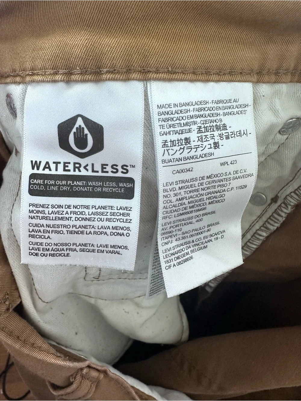 Levi's 541 Straight-Fit Brown Work Pants with Red Patch